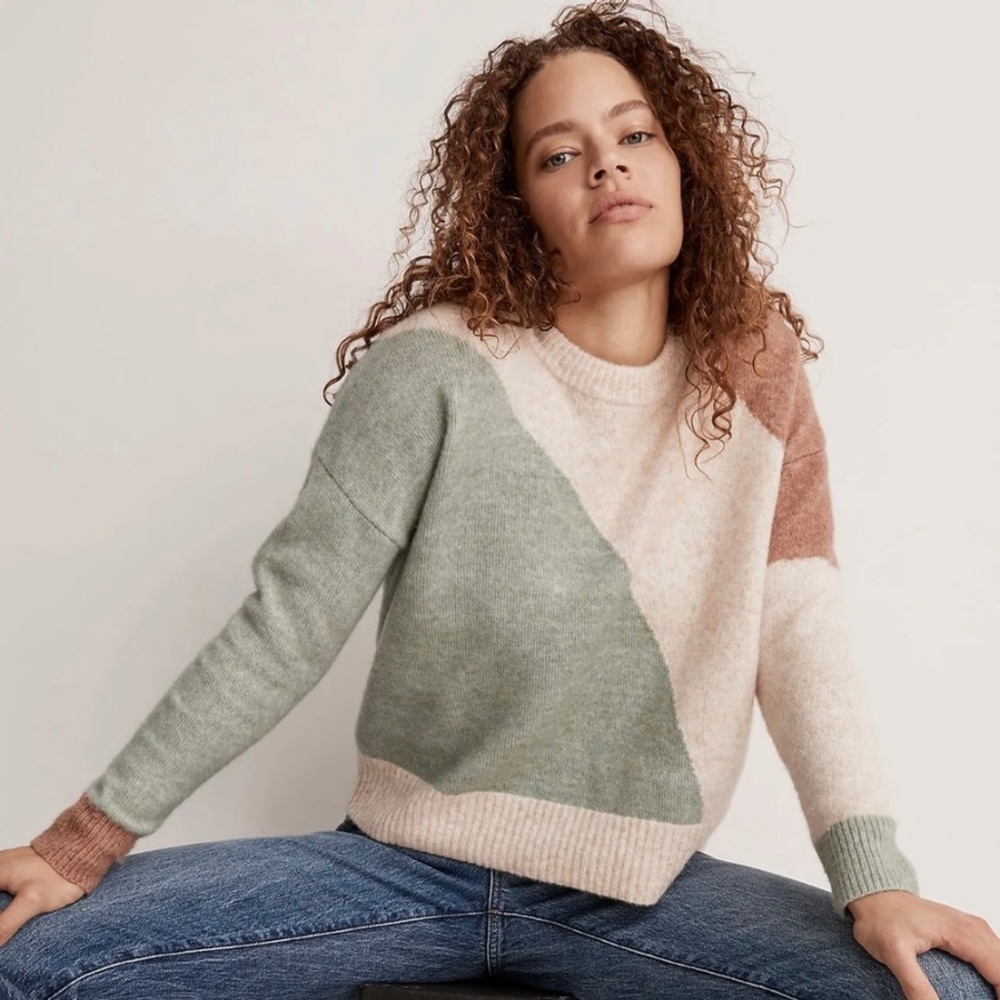 Madewell Cedarbrook Pullover Sweater Colorblock Small